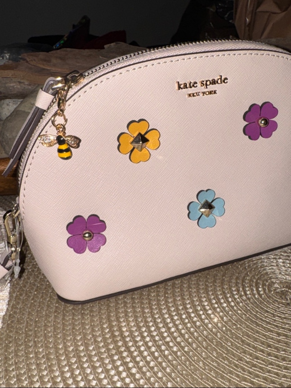 kate spade Pale Pink Floral Appliqué Cosmetic Case - Picture 2 of 4